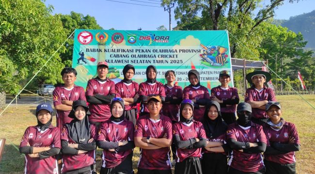Tim Cricket Makassar lolos ke Porprov Wajo-Bone 2026. (Foto: Ist). 