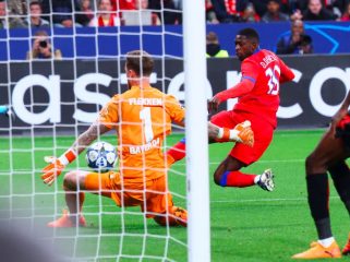 
Momen Ousmane Dembele mencetak gol keenam PSG di laga lawan Leverkusen.(Foto: Getty Image/psg)