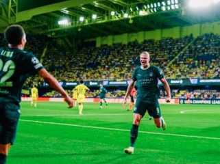 Erling Haaland merayakan gol pembuka Manchester City ke gawang Villarreal. (Foto: Getty Image/mancity)
