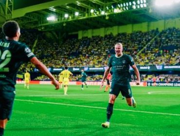 Erling Haaland merayakan gol pembuka Manchester City ke gawang Villarreal. (Foto: Getty Image/mancity)